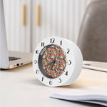 Flower And Tiger Pattern Print Alarm Clock