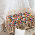 Flower And Tiger Pattern Print Baby Crib Sheet