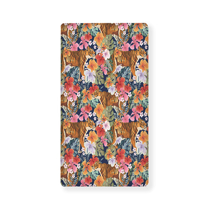 Flower And Tiger Pattern Print Baby Crib Sheet