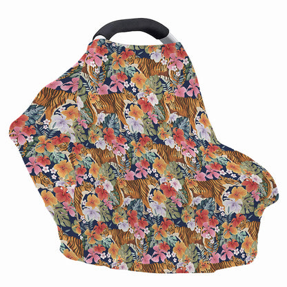 Flower And Tiger Pattern Print Baby Seat Cover