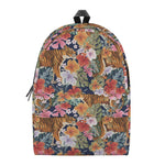 Flower And Tiger Pattern Print Backpack