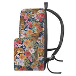 Flower And Tiger Pattern Print Backpack