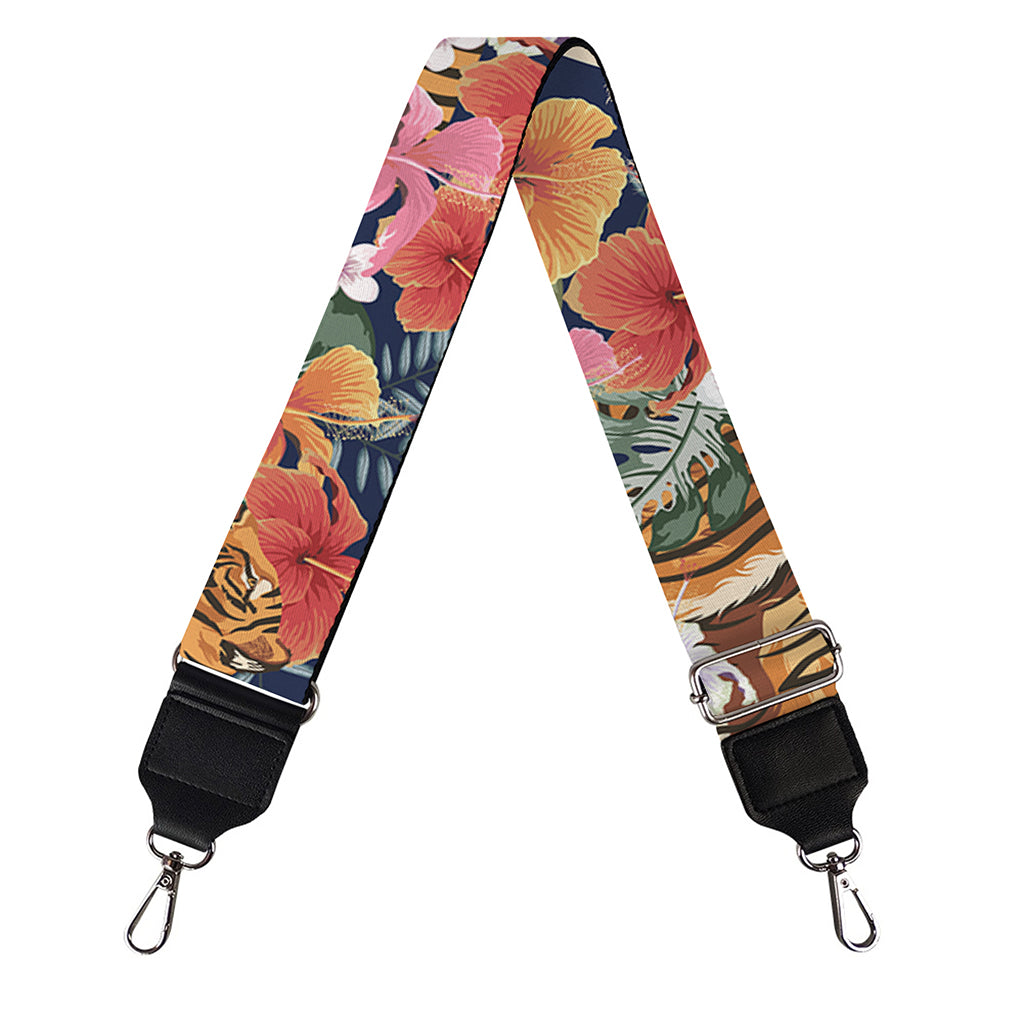 Flower And Tiger Pattern Print Bag Strap