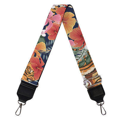Flower And Tiger Pattern Print Bag Strap