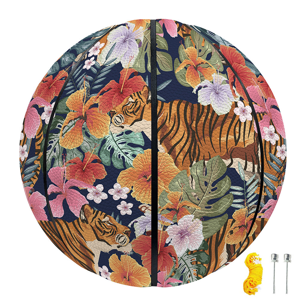 Flower And Tiger Pattern Print Basketball