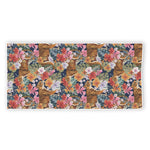 Flower And Tiger Pattern Print Beach Towel