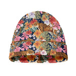 Flower And Tiger Pattern Print Beanie