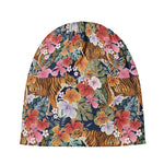 Flower And Tiger Pattern Print Beanie