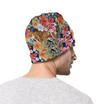 Flower And Tiger Pattern Print Beanie