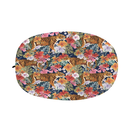 Flower And Tiger Pattern Print Car Side Mirror Covers