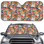 Flower And Tiger Pattern Print Car Windshield Sun Shade