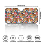 Flower And Tiger Pattern Print Car Windshield Sun Shade