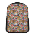 Flower And Tiger Pattern Print Casual Backpack