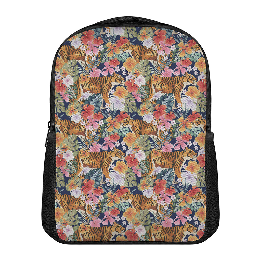 Flower And Tiger Pattern Print Casual Backpack