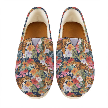 Flower And Tiger Pattern Print Casual Shoes