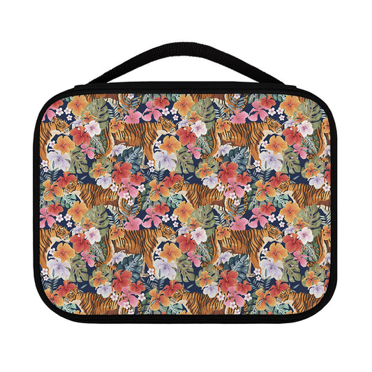 Flower And Tiger Pattern Print Classic Bible Case