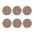 Flower And Tiger Pattern Print Coaster Set