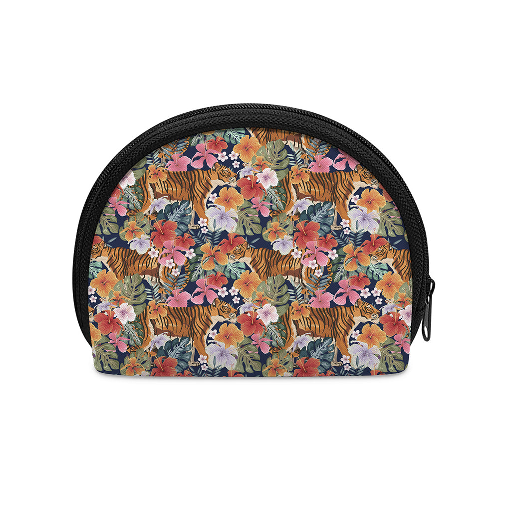 Flower And Tiger Pattern Print Coin Purse