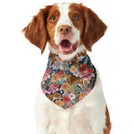 Flower And Tiger Pattern Print Dog Bandana