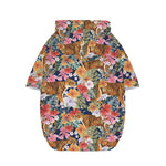 Flower And Tiger Pattern Print Dog Zip Up Hoodie
