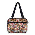 Flower And Tiger Pattern Print Double Strap Bible Bag