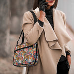 Flower And Tiger Pattern Print Double Strap Bible Bag