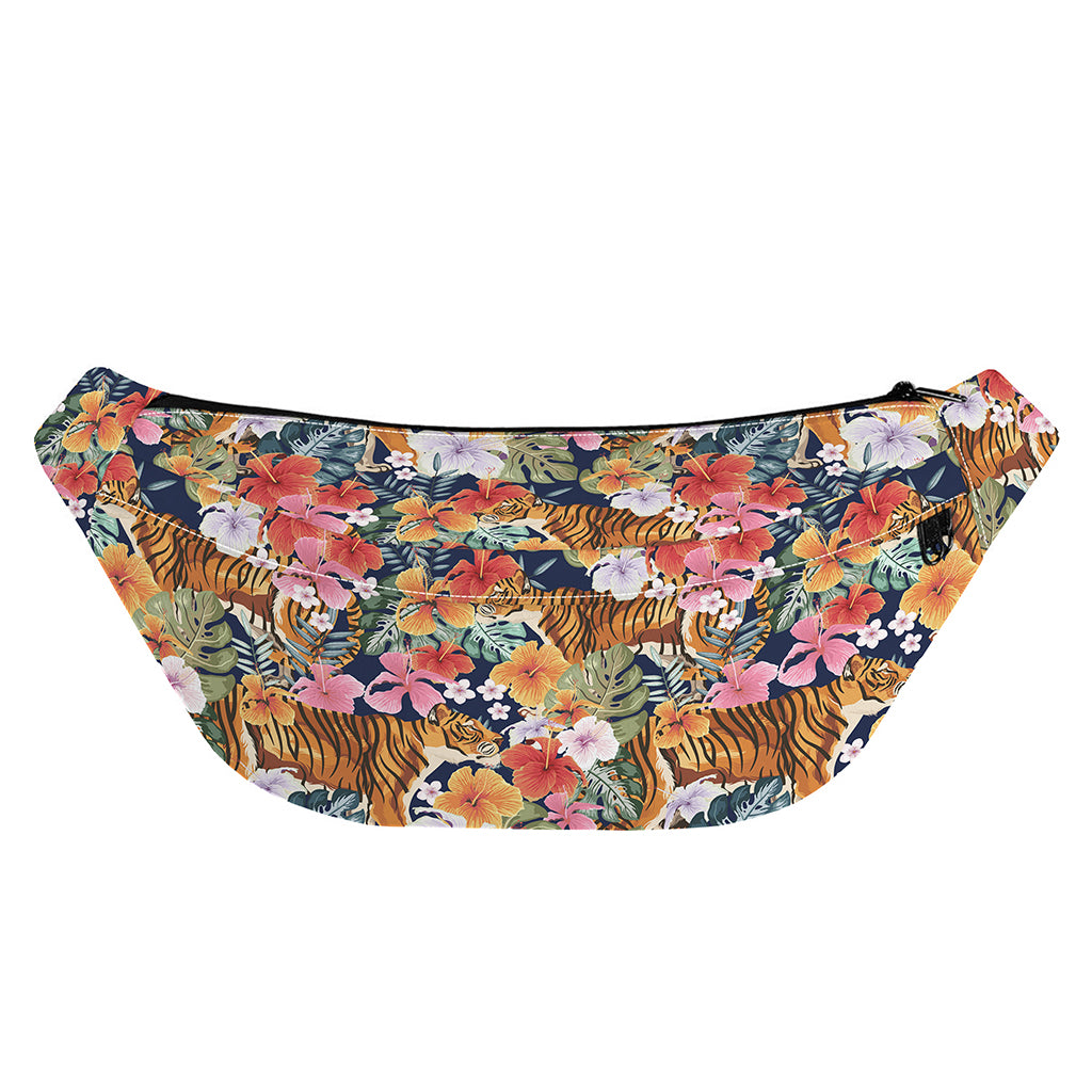 Flower And Tiger Pattern Print Fanny Pack