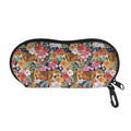 Flower And Tiger Pattern Print Glasses Case