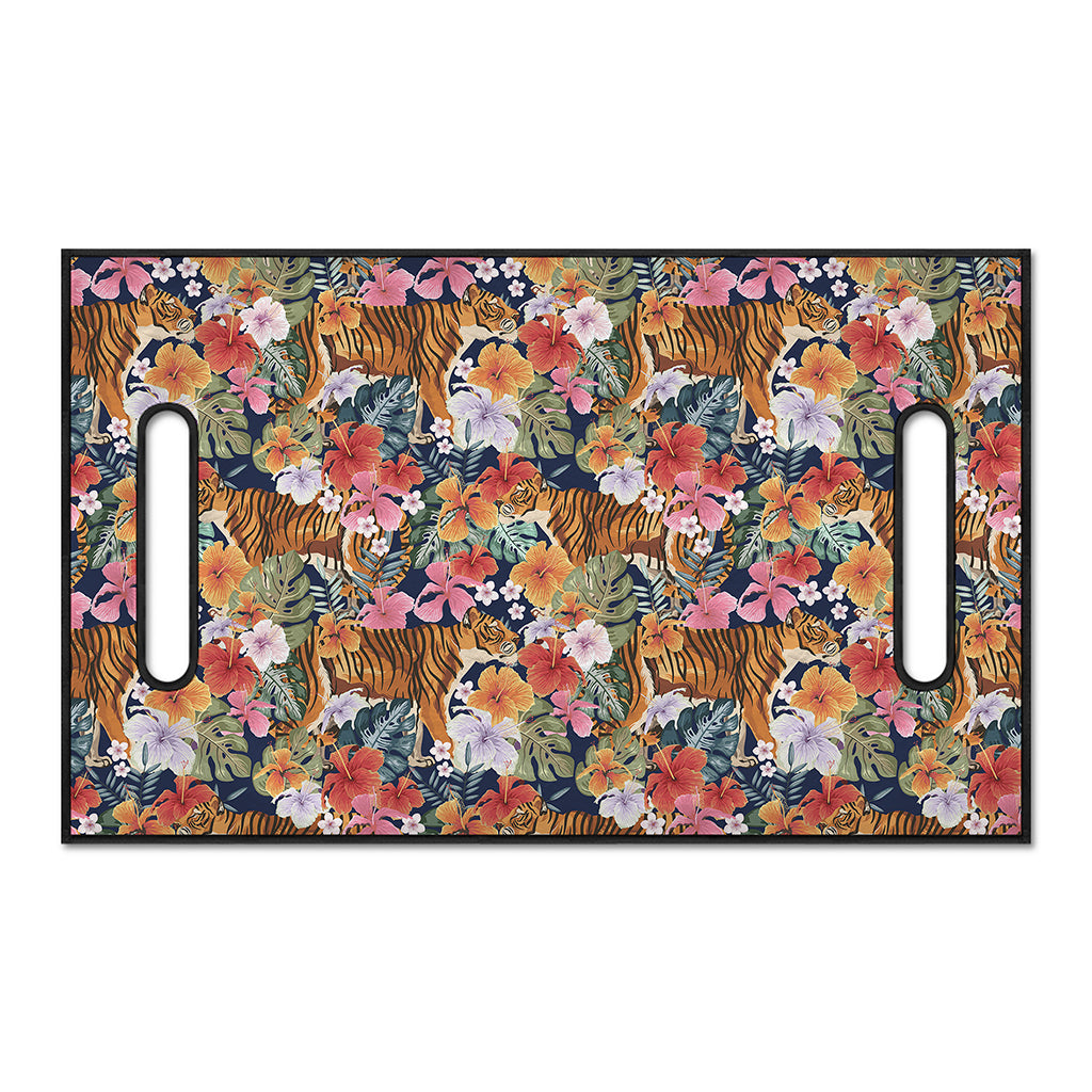 Flower And Tiger Pattern Print Golf Cart Seat Cover