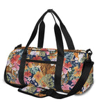 Flower And Tiger Pattern Print Gym Bag