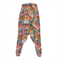 Flower And Tiger Pattern Print Hammer Pants