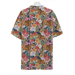 Flower And Tiger Pattern Print Hawaiian Shirt