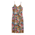 Flower And Tiger Pattern Print Jersey Midi Cami Dress
