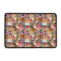 Flower And Tiger Pattern Print Kitchen Mat