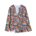 Flower And Tiger Pattern Print Long Sleeve Short Coat