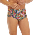 Flower And Tiger Pattern Print Men's Briefs
