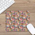 Flower And Tiger Pattern Print Mouse Pad