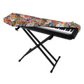 Flower And Tiger Pattern Print Piano Keyboard Cover