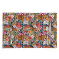 Flower And Tiger Pattern Print Placemat
