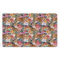 Flower And Tiger Pattern Print Polyester Doormat