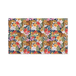 Flower And Tiger Pattern Print Polyester Flag