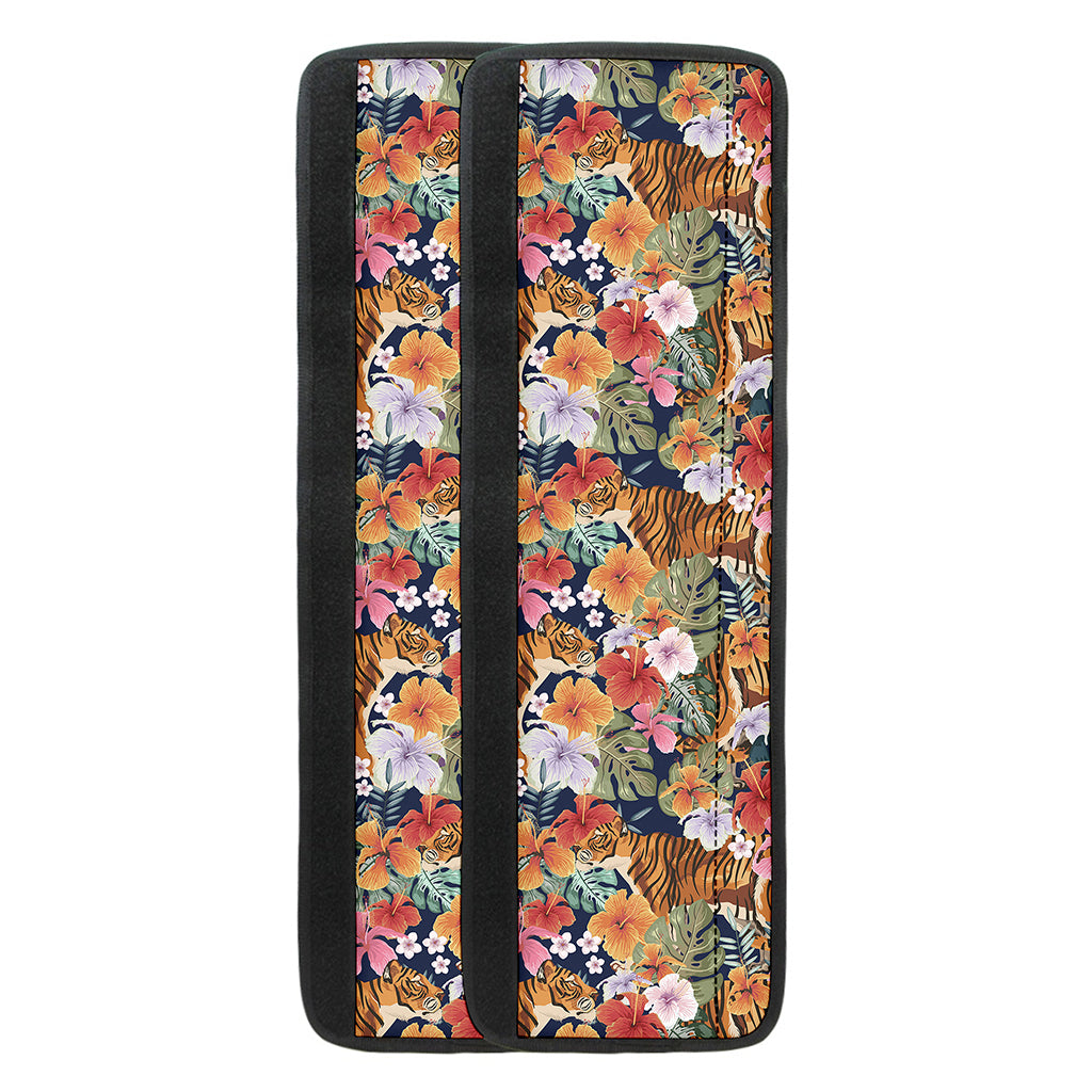 Flower And Tiger Pattern Print Refrigerator Handle Covers