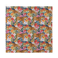 Flower And Tiger Pattern Print Silk Bandana