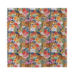Flower And Tiger Pattern Print Silk Bandana