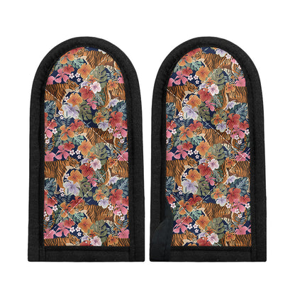 Flower And Tiger Pattern Print Skillet Handle Cover