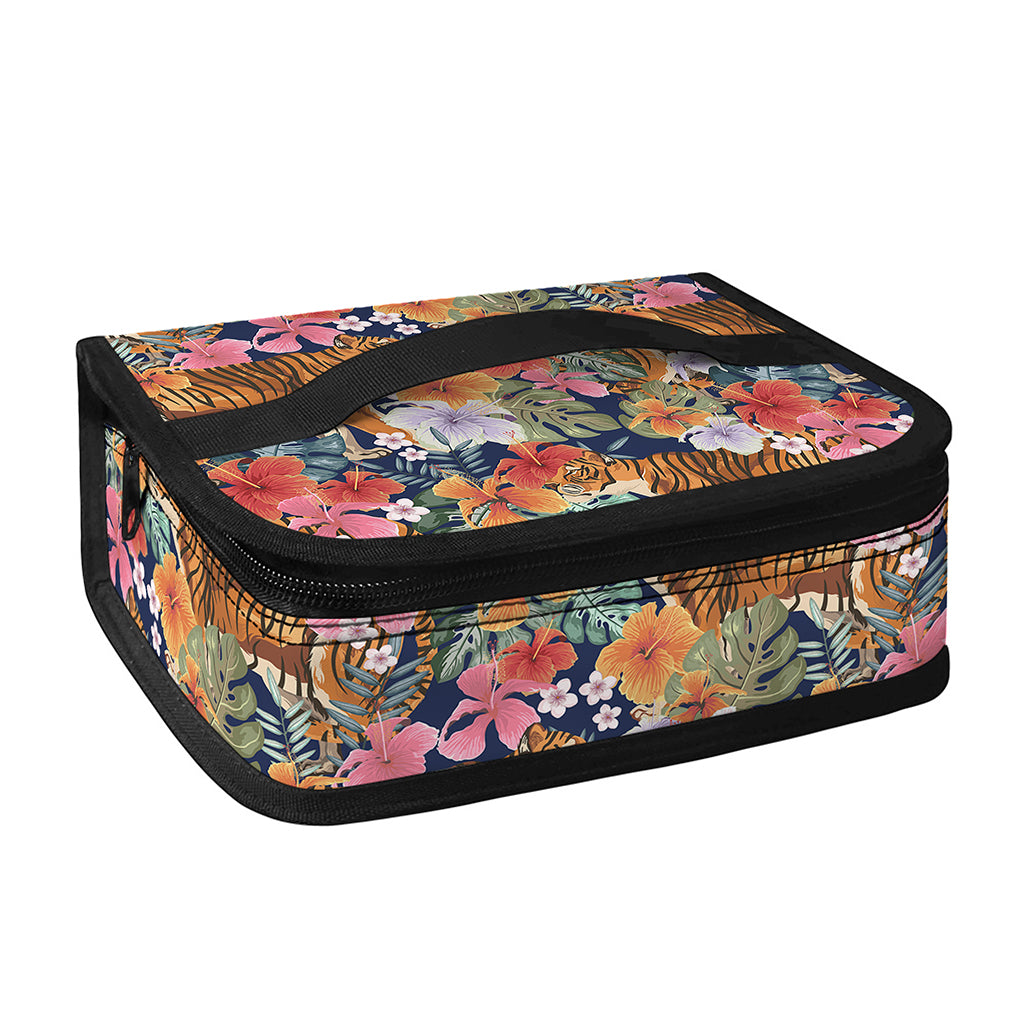 Flower And Tiger Pattern Print Small Lunch Bag