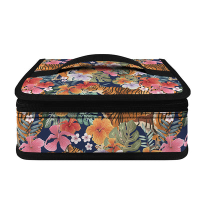 Flower And Tiger Pattern Print Small Lunch Bag