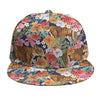 Flower And Tiger Pattern Print Snapback Cap