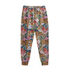 Flower And Tiger Pattern Print Sweatpants