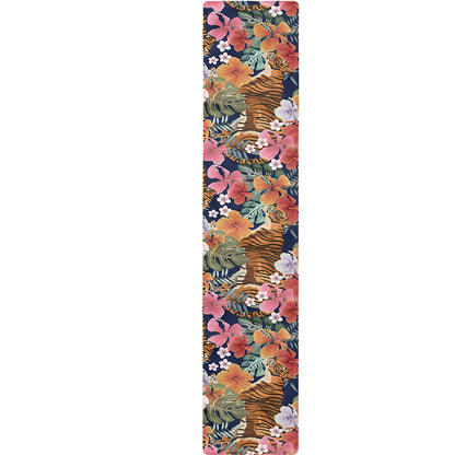 Flower And Tiger Pattern Print Table Runner